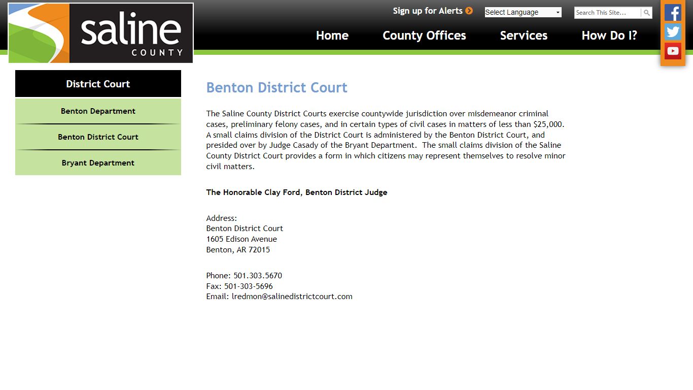 Benton District Court | Saline County Arkansas